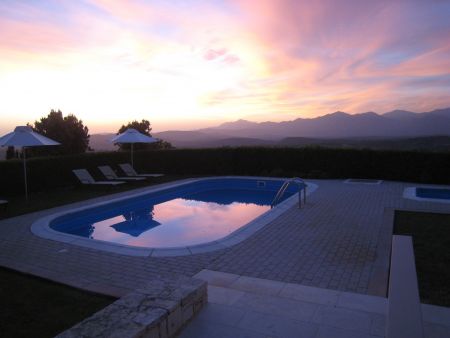 pool sunset